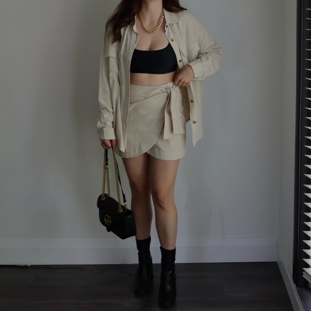 ASOS Linen Beige Button Up - Picture 4 of 5